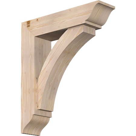Ekena Millwork Thorton Traditional Smooth Bracket w/ Offset Brace, Douglas Fir, 7 1/2"W x 30"D x 34"H BKT0806X30X34THR01SDF